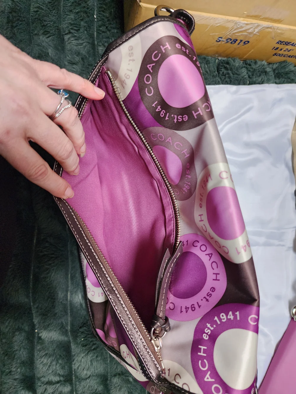 Coach Circular-Print Crossbody/Diaper Bag with Removable Strap
